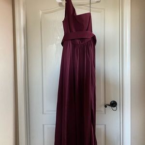 ONE SHOULDER DRESS WITH SATIN SASH
